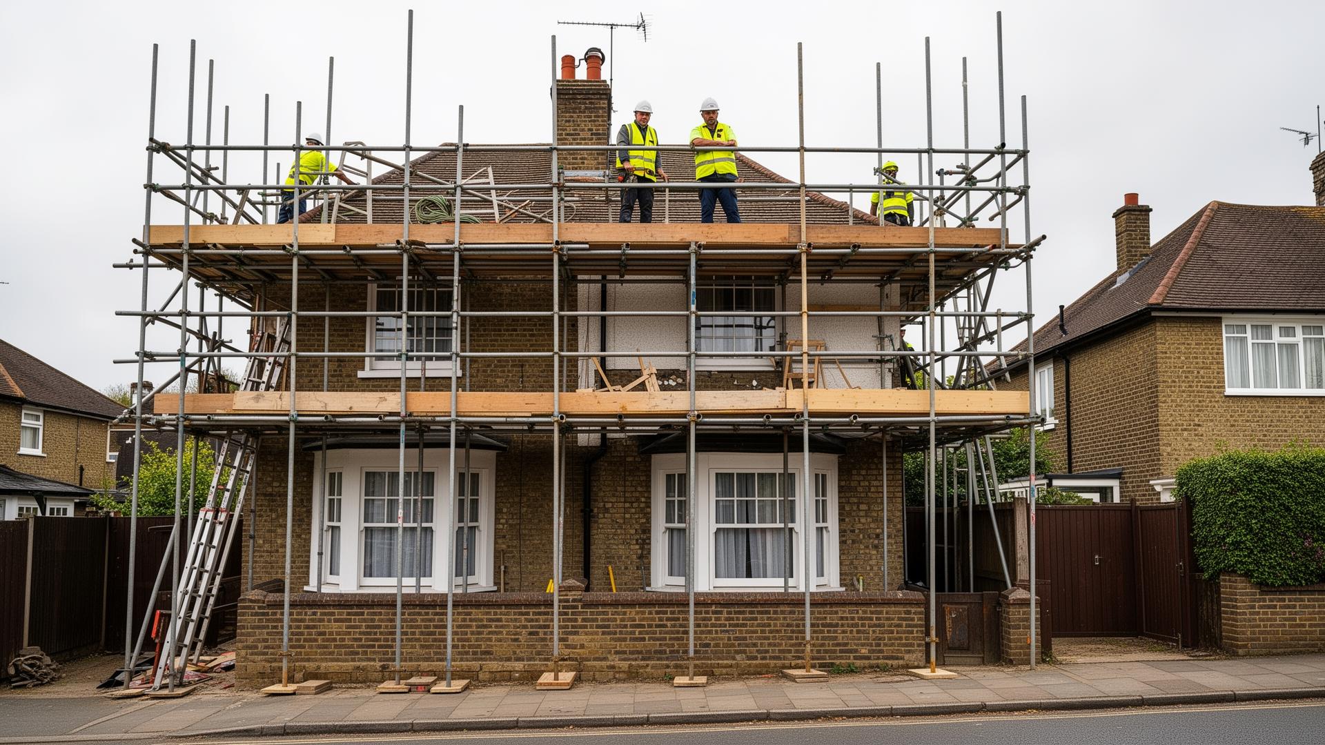 Scaffolded Building Project